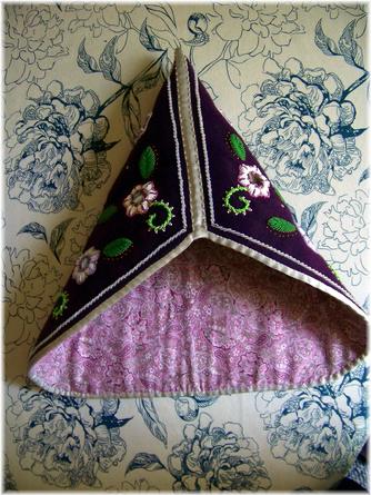 Abenaki peaked cap hood beaded